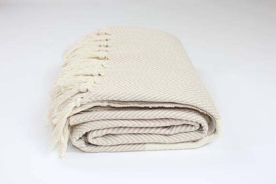 TURKISH LINEN & TOWELS, LLC - Premium Turkish Herringbone Pattern Towel