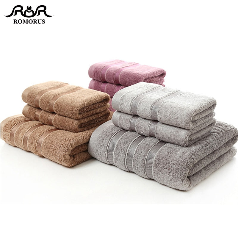 Absorbent Bamboo Fiber Bath Towel Set