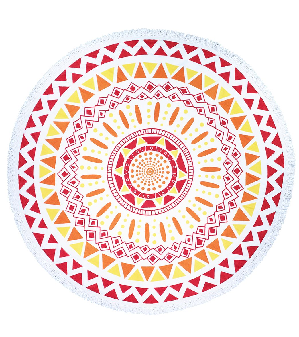 Beach Lulu The Mayan Round Beach Towel