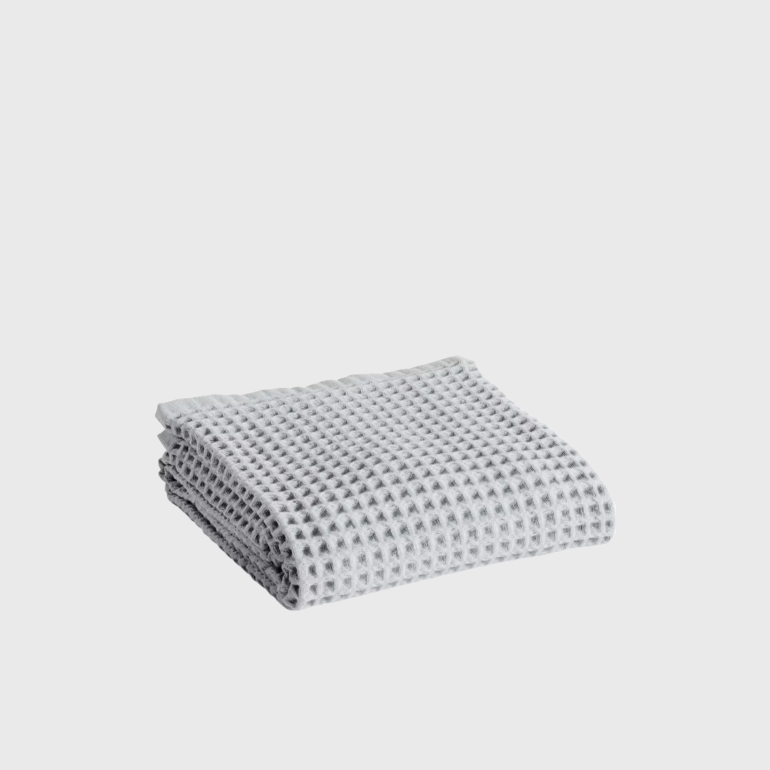 soft grey waffle towel organic cotton
