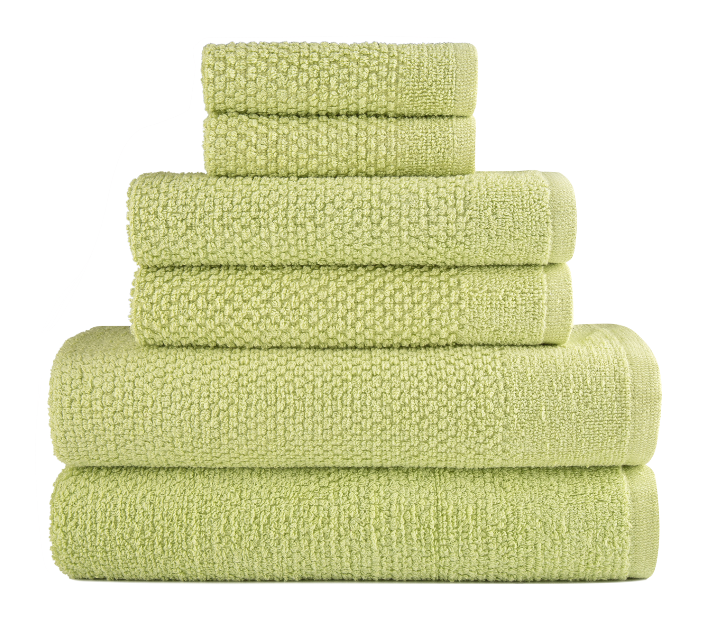 Spearmint 6 Piece Popcorn Cotton Bath Towel Set