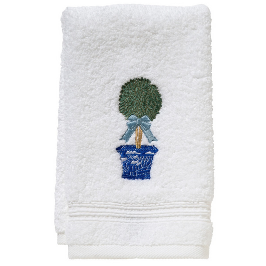 Terry Guest Towel With Embroidered Boxwood Topiary