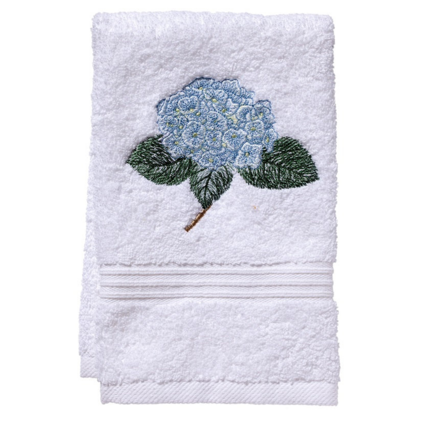 Terry Guest Towel With Embroidered Light Blue Hydrangea