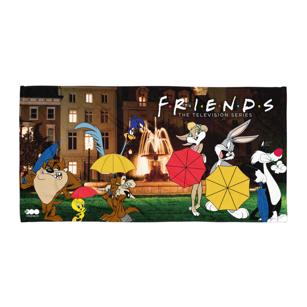 WB 100 Looney Tunes x Friends Intro Scene Beach Towel