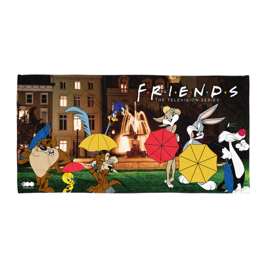 WB 100 Looney Tunes x Friends Intro Scene Beach Towel
