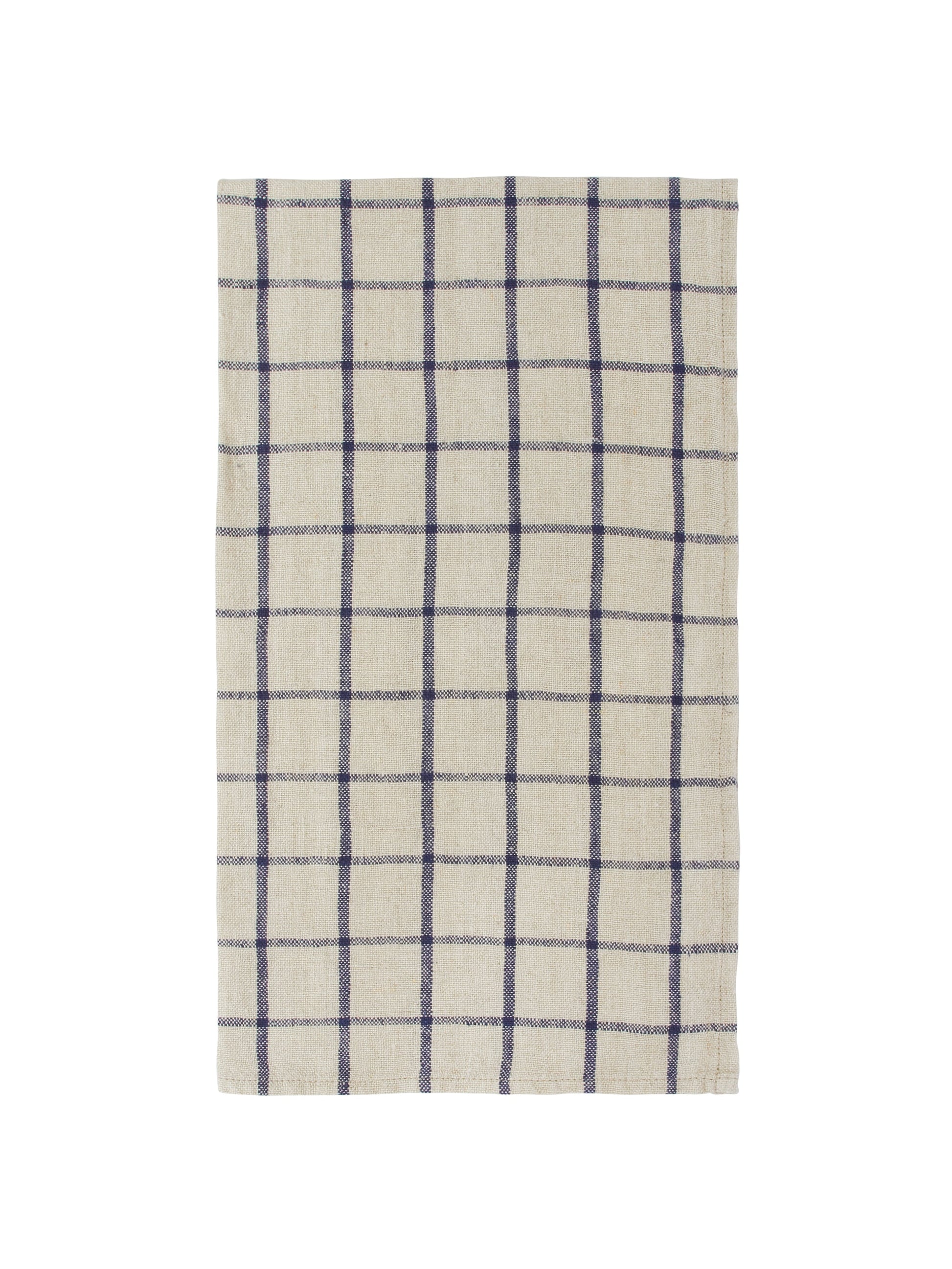 Windowpane Kitchen Towel Natural and Blue Weston Table