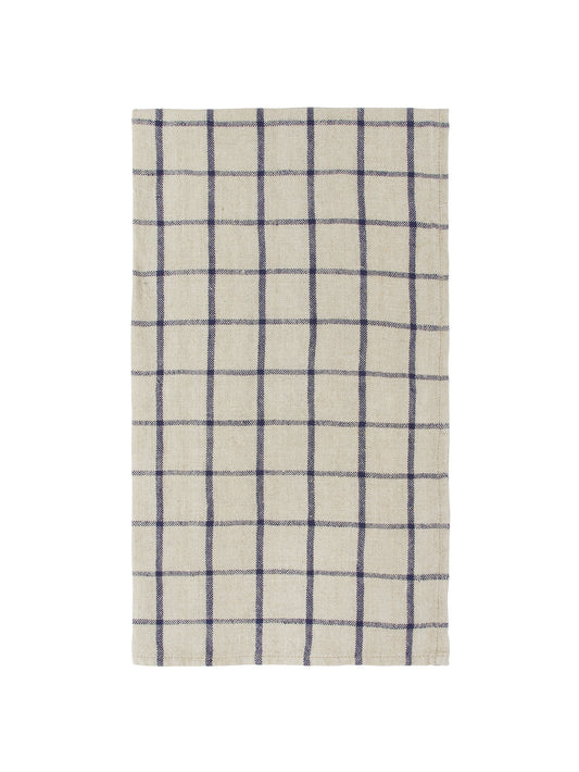 Windowpane Kitchen Towel Natural and Blue Weston Table