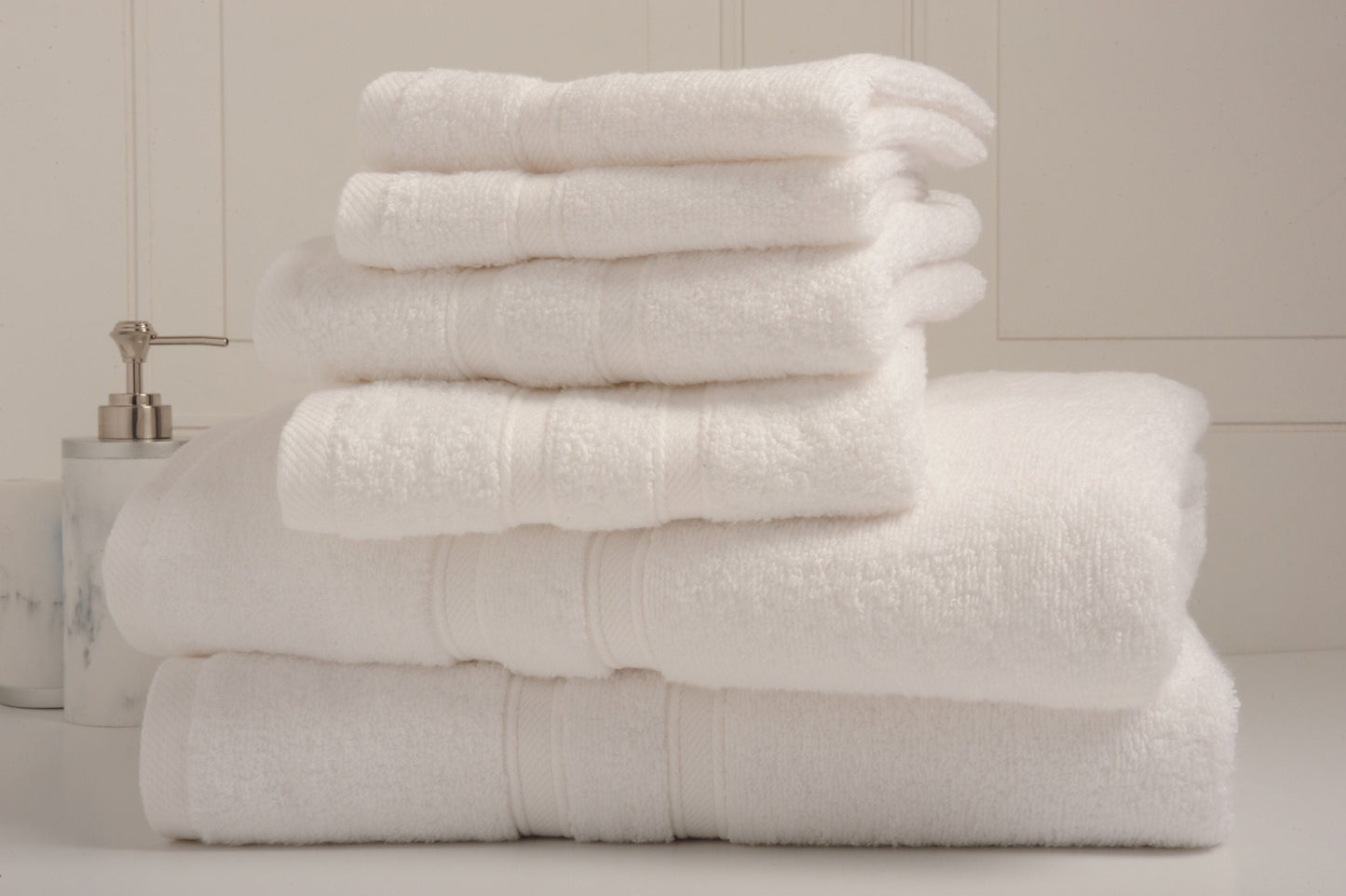 White 6-Piece Zero Twist Cotton Towel Set