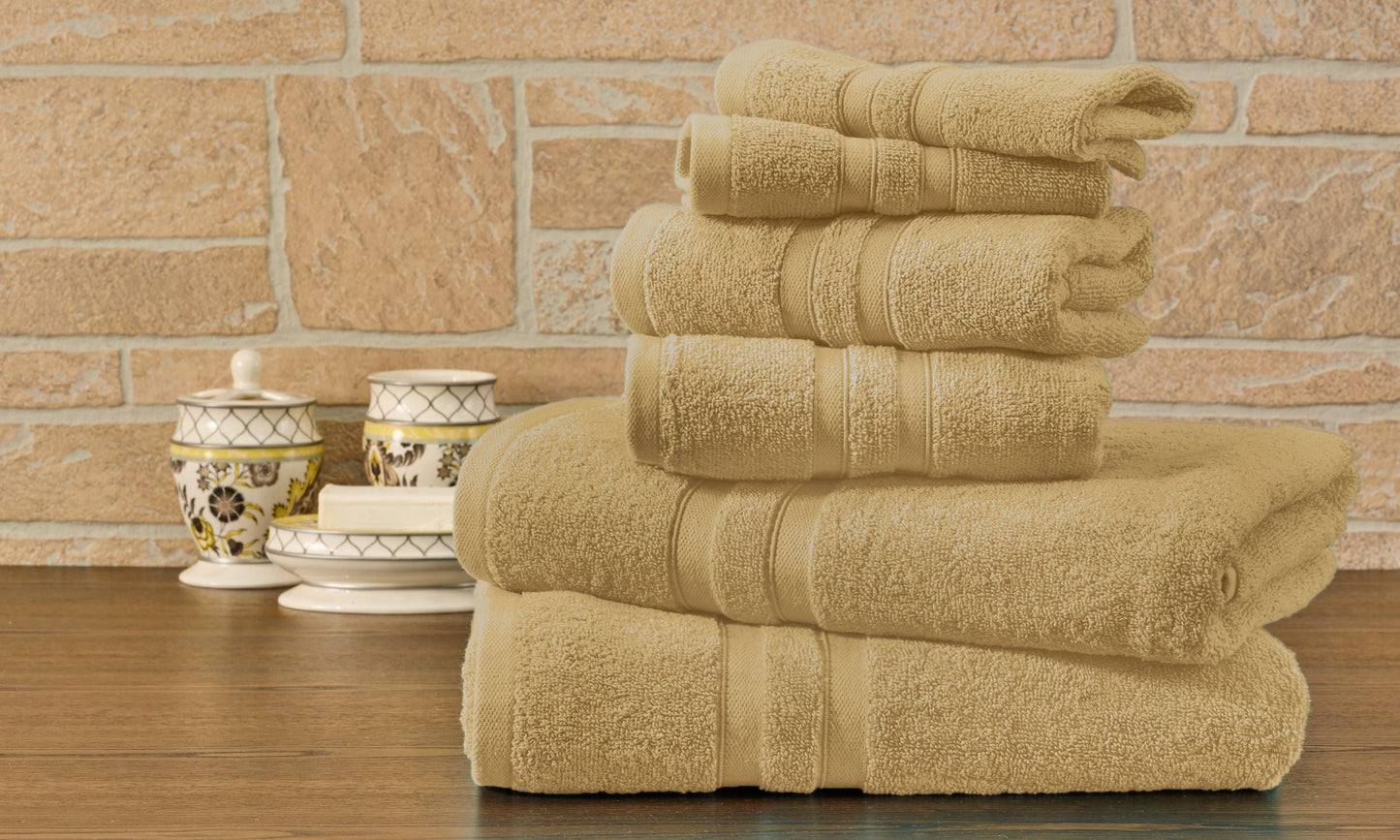Solid Linen 6 Piece Egyptian Cotton Towel Set