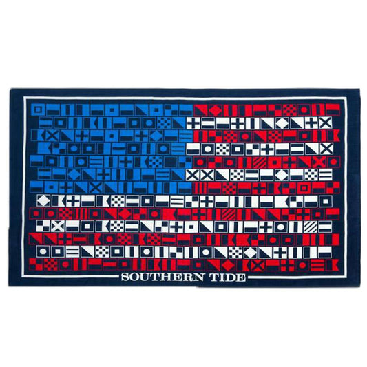 We The People Flag Beach Towel in Yacht Blue by Southern Tide