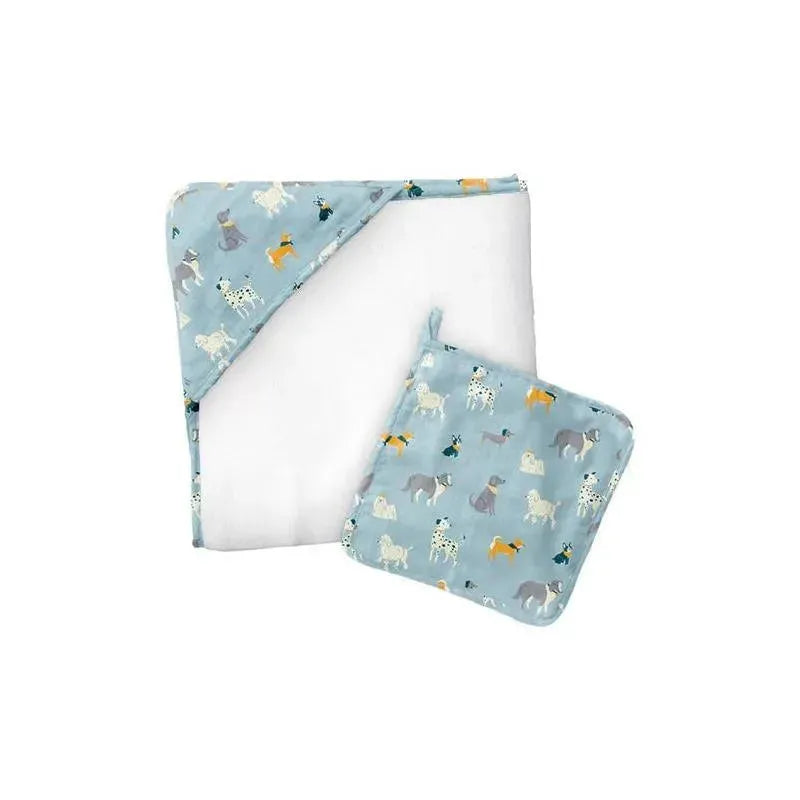 Stephen Joseph - Muslin Hooded Towel With Washcloth, Dog