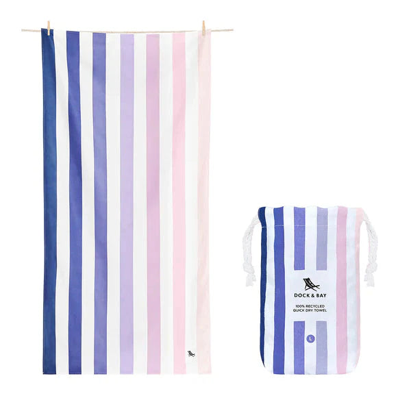 Summer Cabana Quick Dry Towel - Extra Large Beach Towels Dock and Bay Dusk to Dawn