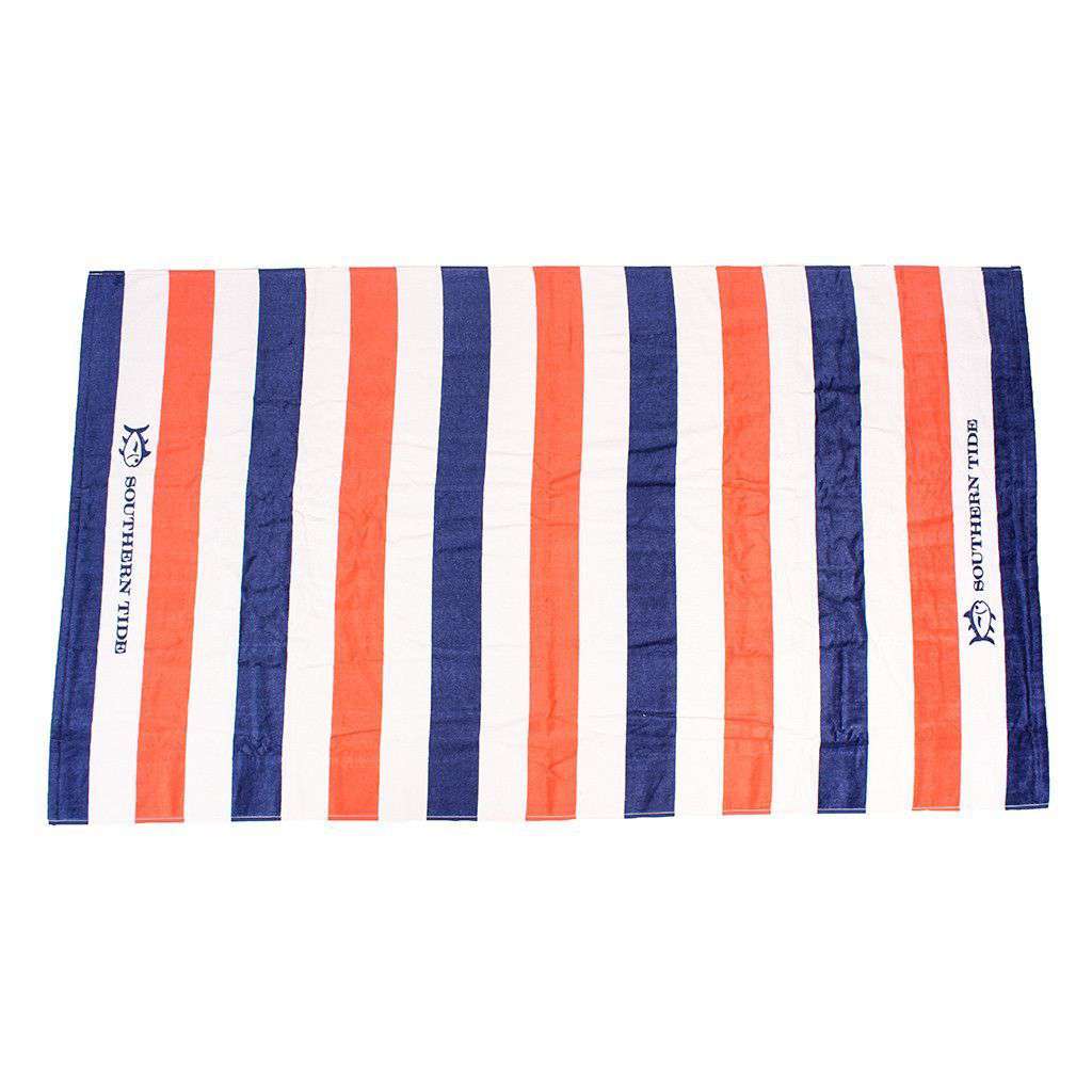 Striped Beach Towel in Sunset by Southern Tide - Country Club Prep