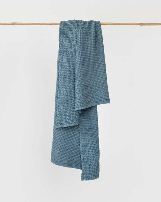 Waffle Bath Towel in Gray blue