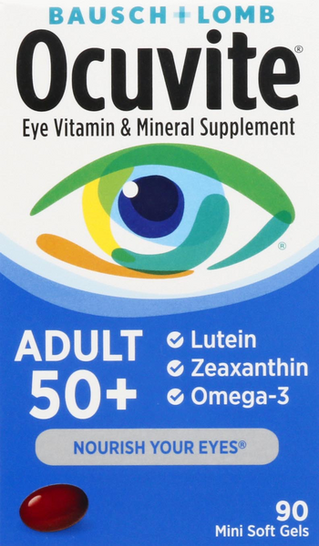Bausch + Lomb Ocuvite Adult 50+ Eye Vitamin & Mineral Supplement Soft Gels