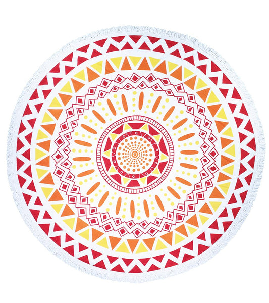Beach Lulu The Mayan Round Beach Towel