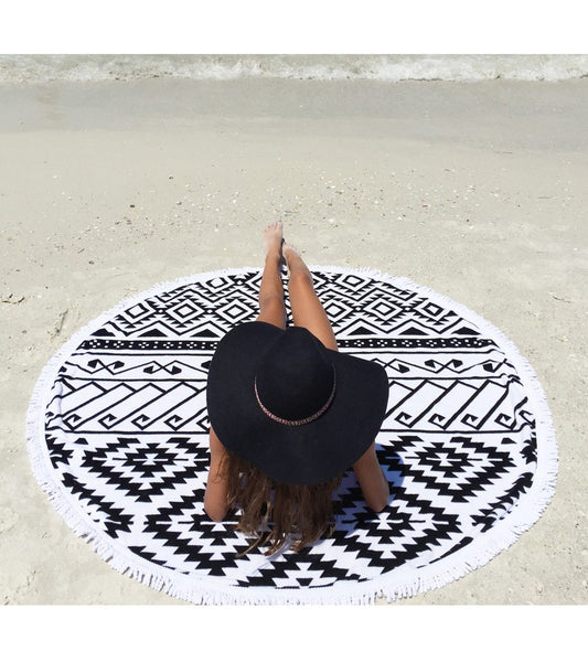 Beach Lulu The Tribal Round Beach Towel