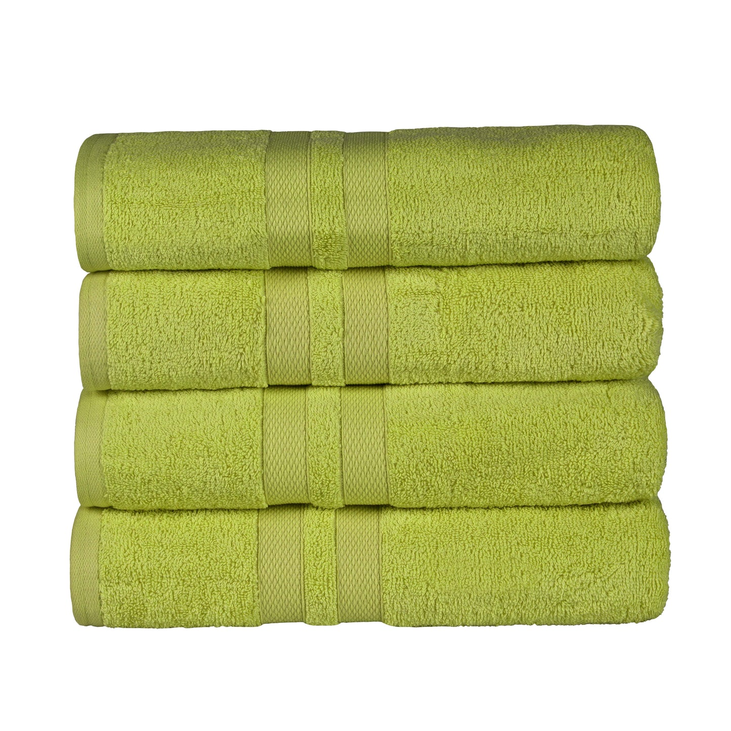 Ultra Soft Cotton Absorbent Solid Assorted 4-Piece Bath Towel Set - Celery