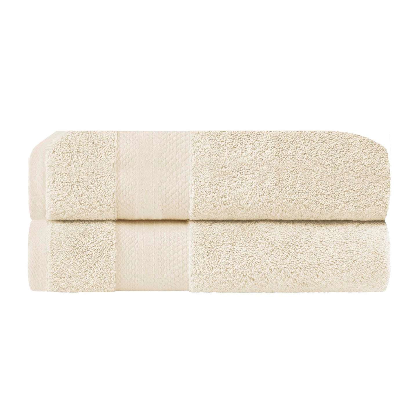 Turkish Cotton Absorbent Solid 2-Piece Ultra-Plush Bath Towel Set - Ivory