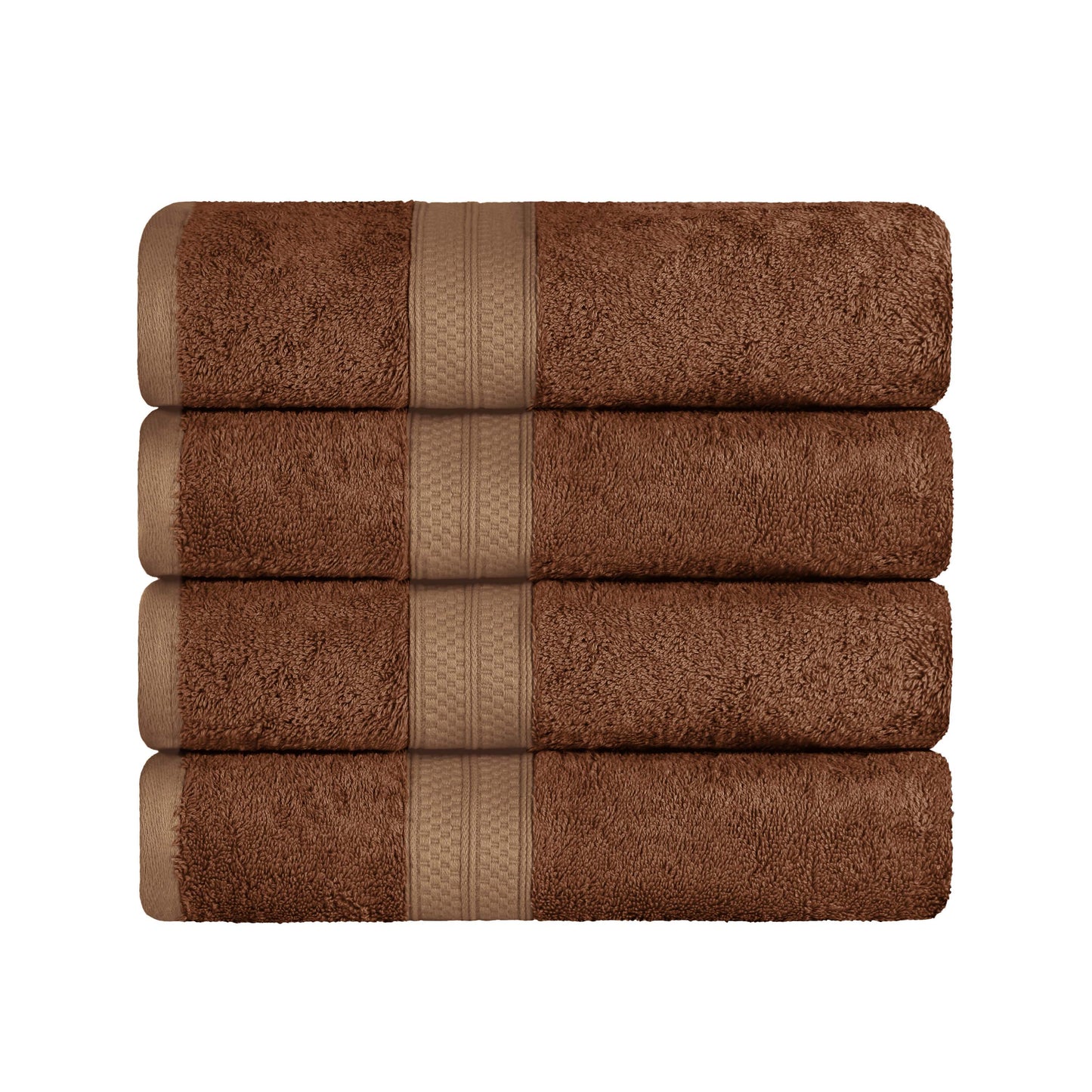 Ultra-Soft Rayon from Bamboo Cotton Blend 4 Piece Bath Towel Set - Cocoa
