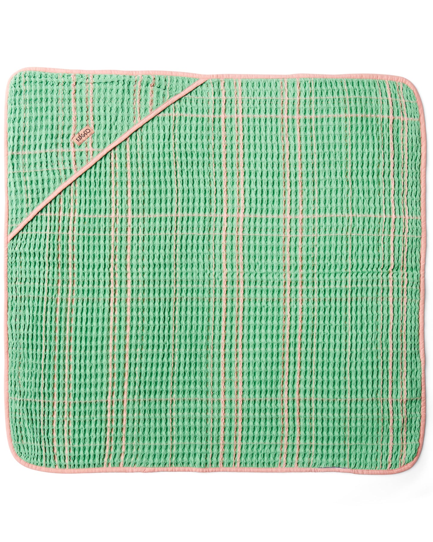 Split Pea Tartan Waffle Baby Towel