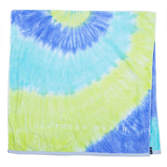 Tie Dye Beach Towel in Lilac Lime & Teal by Southern Marsh