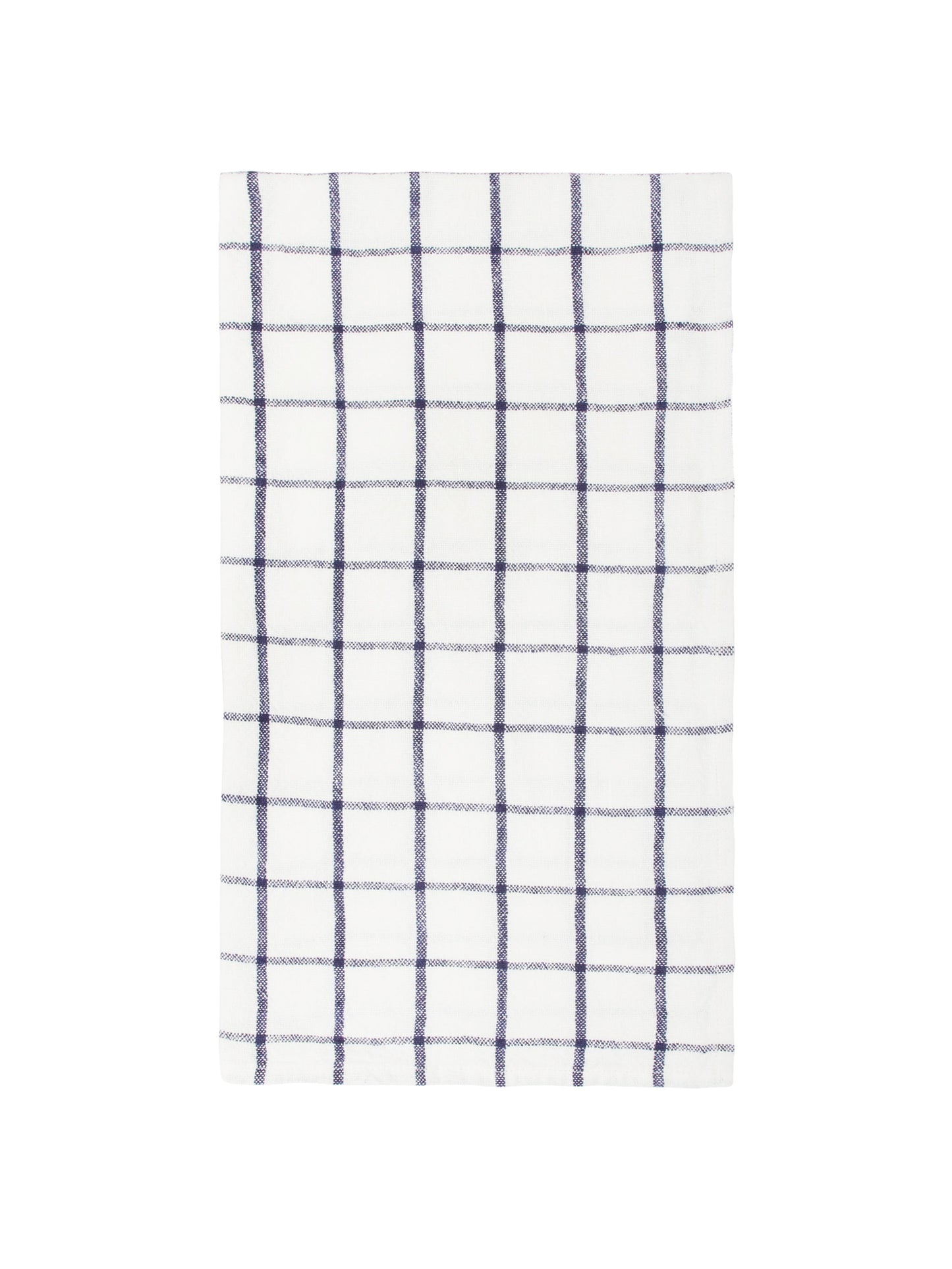 Windowpane Kitchen Towel White and Blue Weston Table