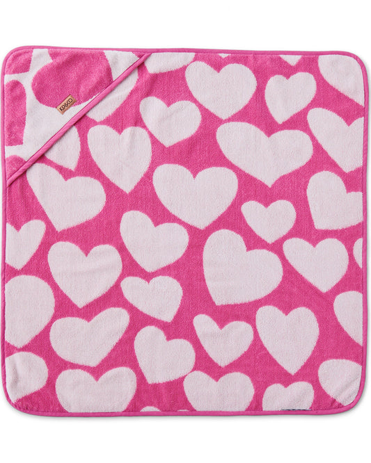 Big Hearted Pink Terry Baby Towel
