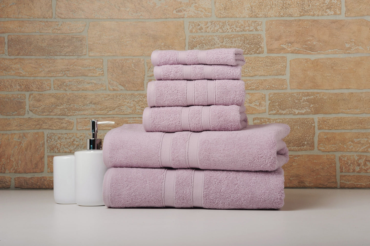 Solid Dusky Mauve 6 Piece Egyptian Cotton Towel Set
