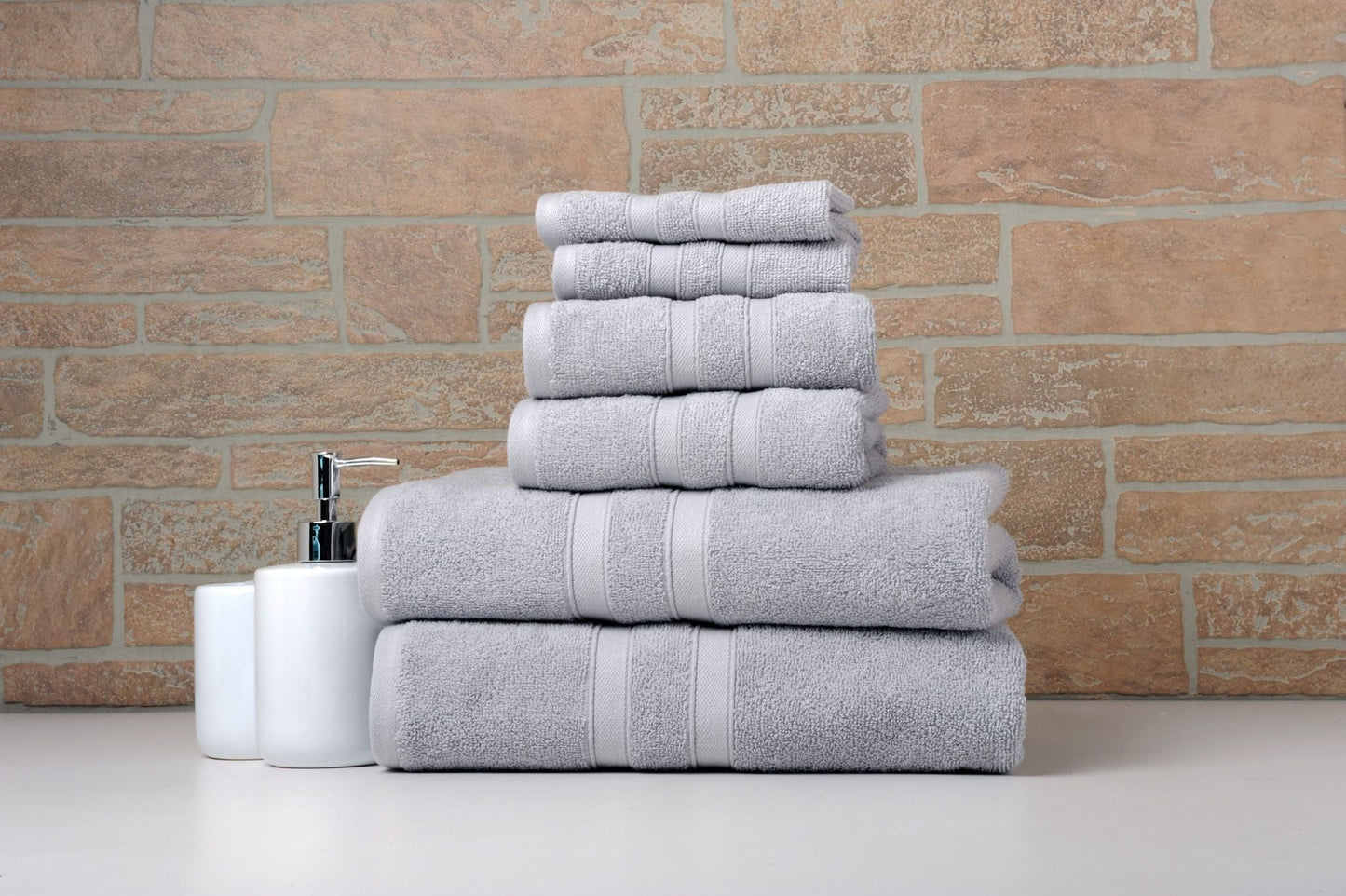 Solid Seal Grey 6 Piece Egyptian Cotton Towel Set