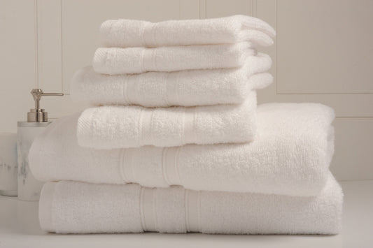 White 6-Piece Zero Twist Cotton Towel Set