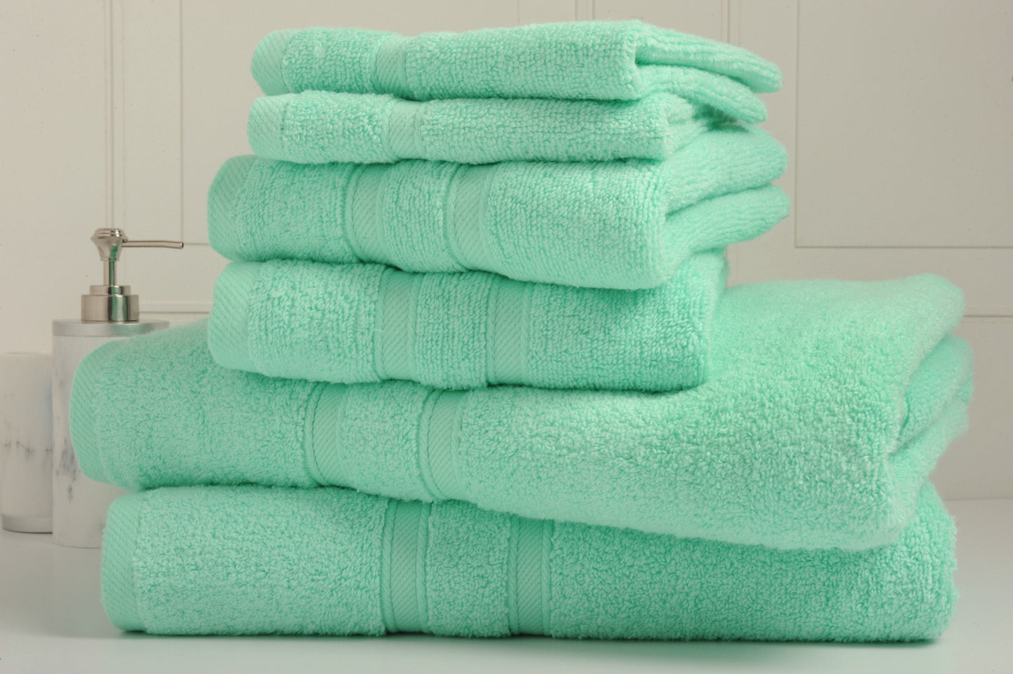 Aqua 6-Piece Zero Twist Cotton Towel Set