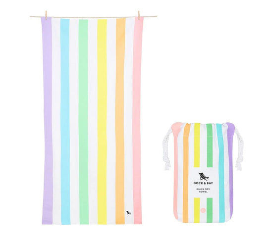 Summer Cabana Quick Dry Towel - Extra Large Beach Towels Dock and Bay Unicorn Waves