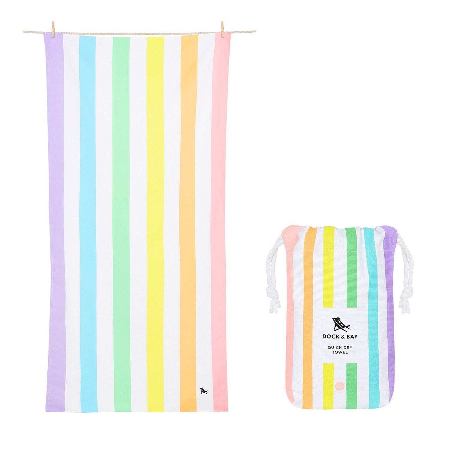 Summer Cabana Quick Dry Towel - Large Beach Towels Dock and Bay Unicorn Waves