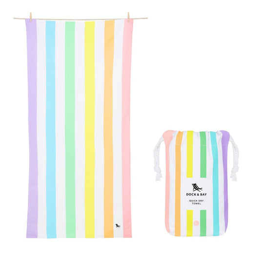 Summer Cabana Quick Dry Towel - Large Beach Towels Dock and Bay Unicorn Waves