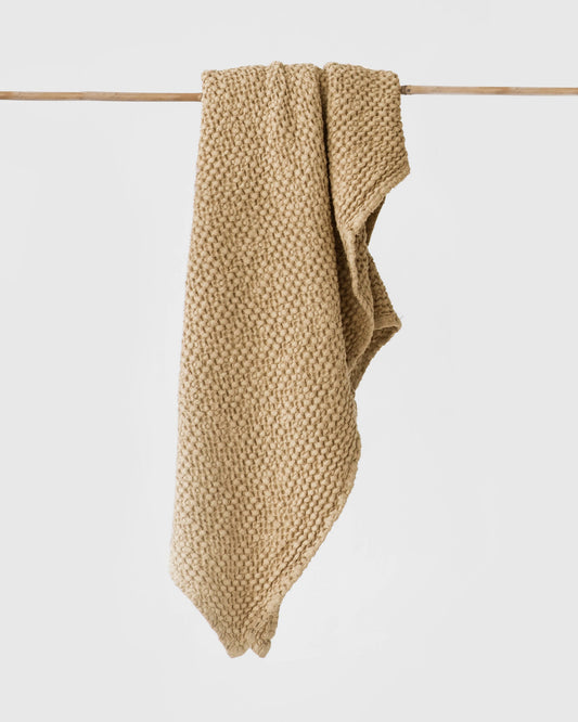 Waffle Bath Towel in Sandy beige